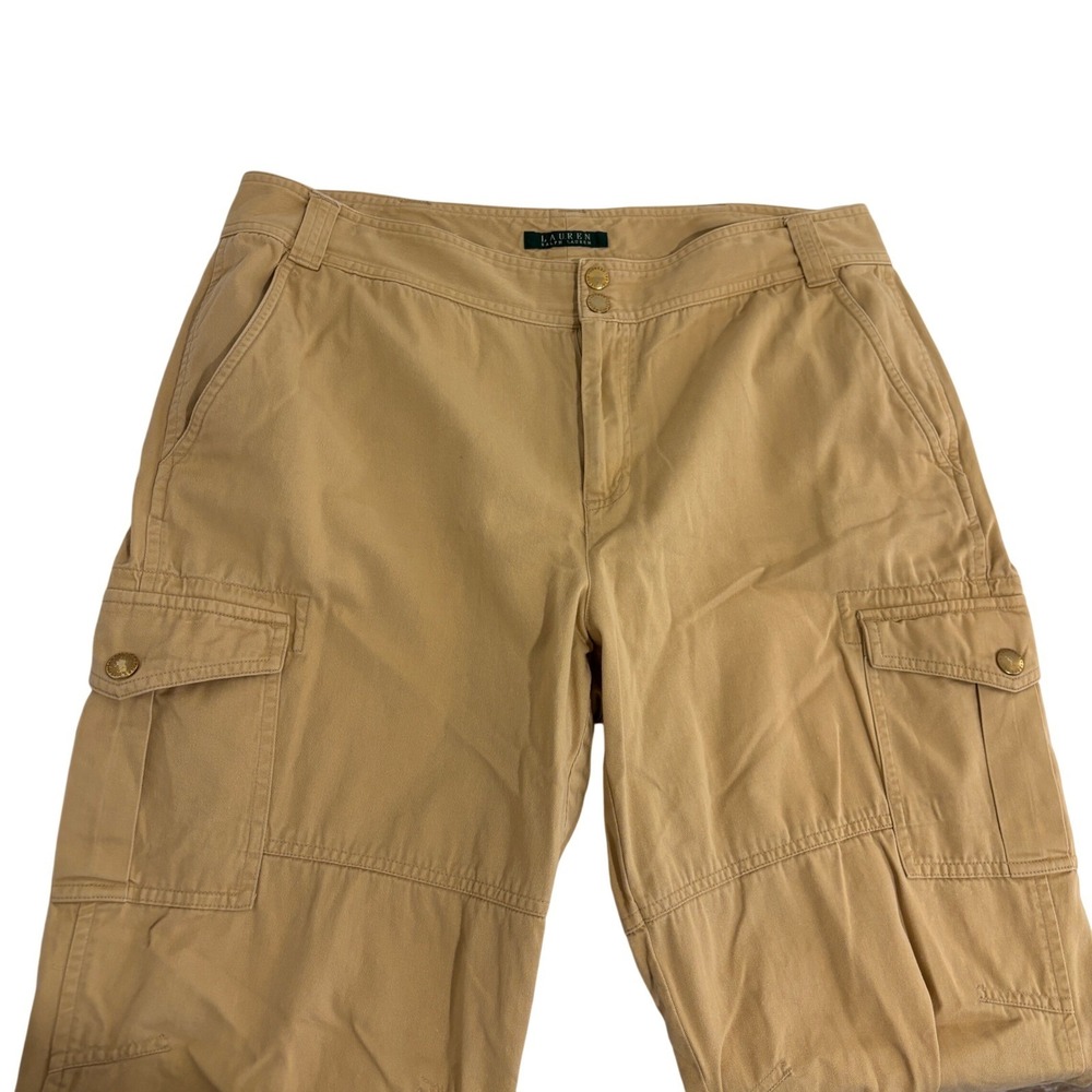 Lauren Ralph Lauren Cargo Tan Pants Womens 14 Straight Leg Outdoors Camping - Picture 3 of 10